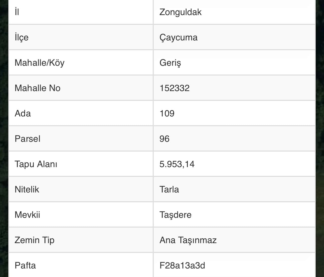 Zonguldak Çaycuma Geriş Köyümde Satılık Tarla